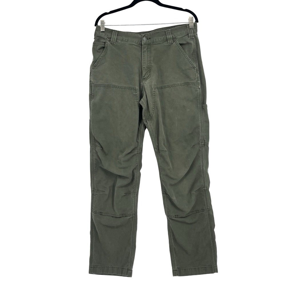 Carhartt Rugged Flex Work Pants Mens 33x32 Relaxed Fit Green Utility BN2802-M